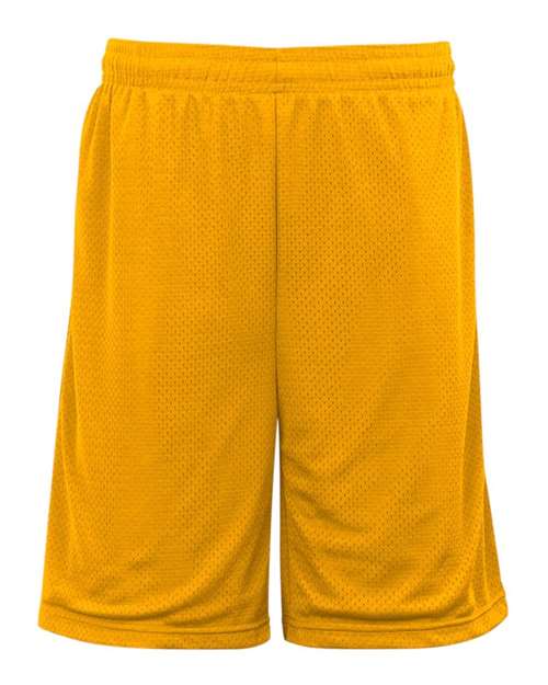 Badger 7219 Men's Pro Mesh 9" Shorts with Pockets - Gold - front