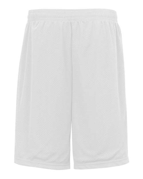 Badger 7219 Men's Pro Mesh 9" Shorts with Pockets - White - back