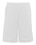 Badger 7219 Men's Pro Mesh 9" Shorts with Pockets - White - front