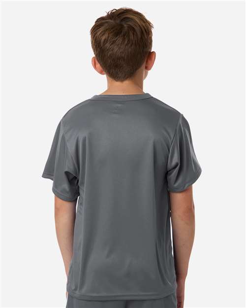 Alleson Athletic 2930 Youth B-Core Placket Jersey - Graphite - model back