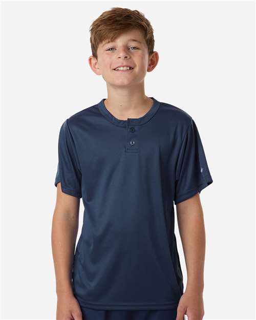 Alleson Athletic 2930 Youth B-Core Placket Jersey - Navy - model front