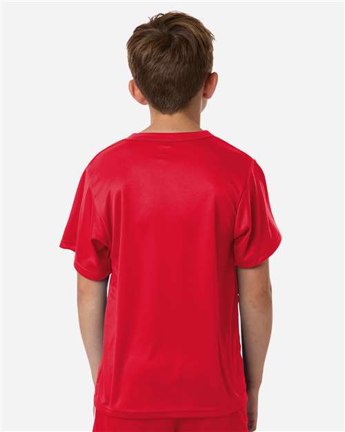 Alleson Athletic 2930 Youth B-Core Placket Jersey - Red - model back