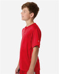 Alleson Athletic 2930 Youth B-Core Placket Jersey - Red - model side