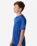 Alleson Athletic 2930 Youth B-Core Placket Jersey - Royal - model side