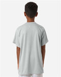Alleson Athletic 2930 Youth B-Core Placket Jersey - Silver - model back