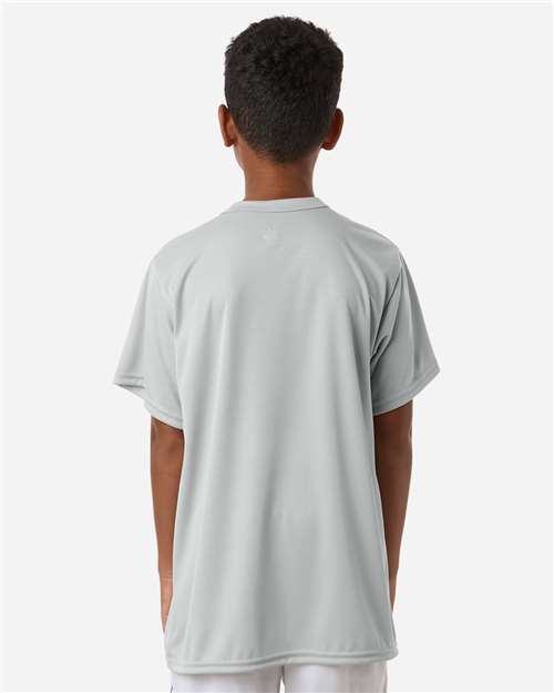 Alleson Athletic 2930 Youth B-Core Placket Jersey - Silver - model back