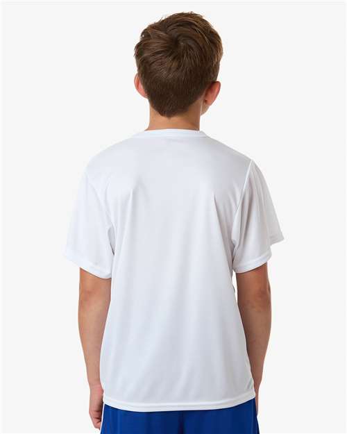 Alleson Athletic 2930 Youth B-Core Placket Jersey - White - model back