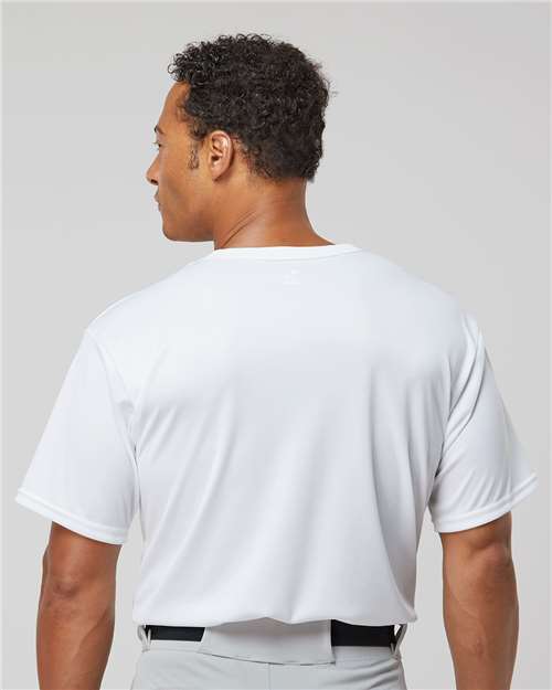 Alleson Athletic 7930 Men's B-Core Placket Jersey - White - model back