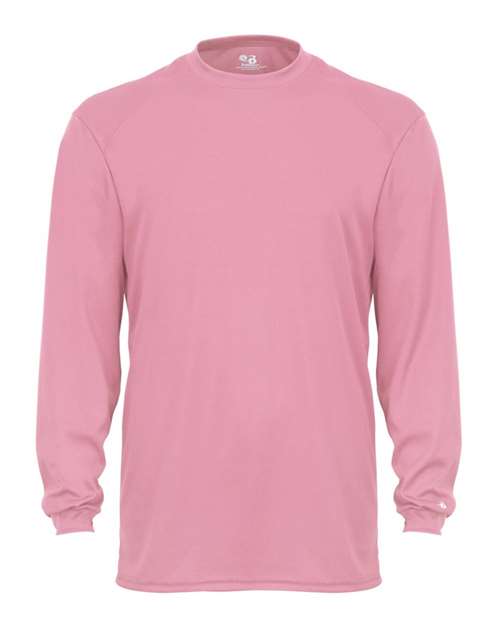 Badger 4104 Unisex B-Core Long Sleeve T-Shirt - Pink - front