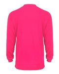 Badger 4104 Unisex B-Core Long Sleeve T-Shirt - Hot Pink - back