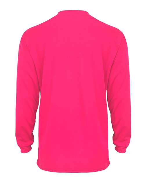 Badger 4104 Unisex B-Core Long Sleeve T-Shirt - Hot Pink - back