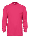 Badger 4104 Unisex B-Core Long Sleeve T-Shirt - Hot Pink - front
