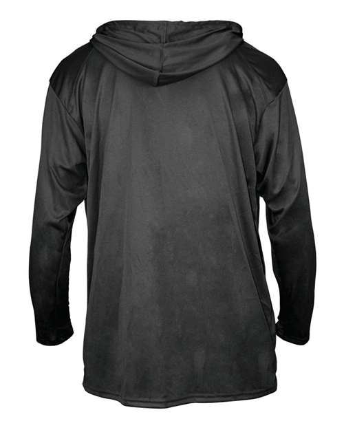 Badger 4105 Unisex B-Core Hooded Long Sleeve T-Shirt - Black - back