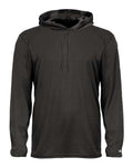 Badger 4105 Unisex B-Core Hooded Long Sleeve T-Shirt - Black - front