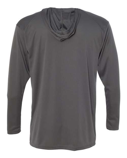 Badger 4105 Unisex B-Core Hooded Long Sleeve T-Shirt - Graphite - back
