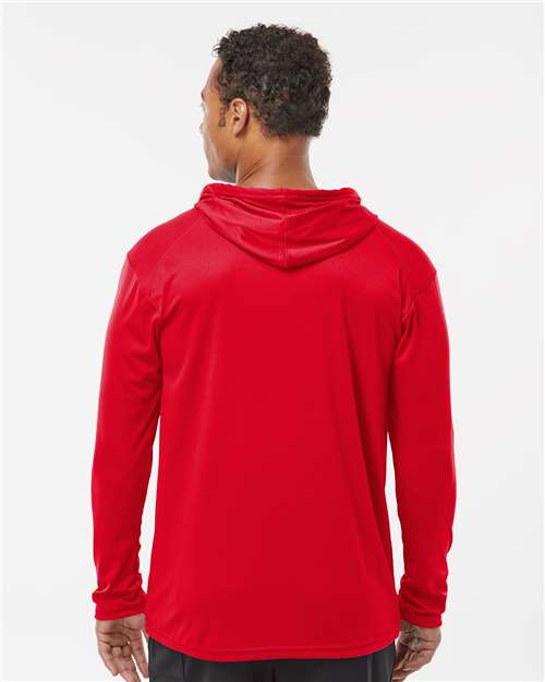 Badger 4105 Unisex B-Core Hooded Long Sleeve T-Shirt - Red - model back