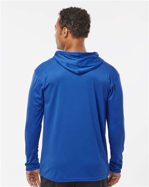 Badger 4105 Unisex B-Core Hooded Long Sleeve T-Shirt - Royal - model back