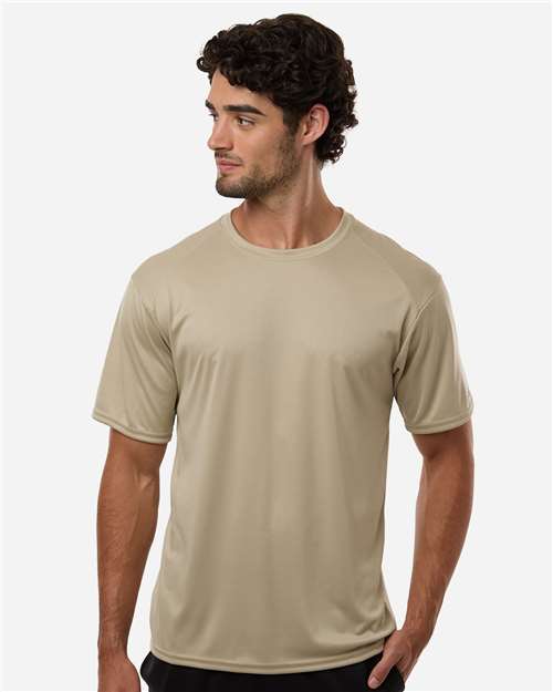 Badger 4120 Men's B-Core Sport Shoulders T-Shirt - Sand - model front