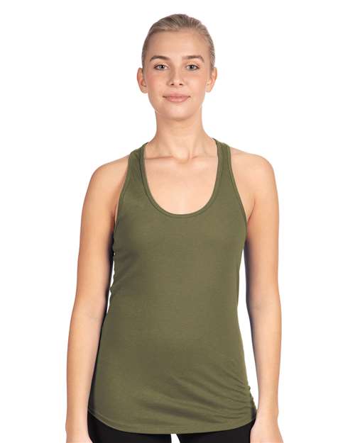 Next Level 1533 Women's Ideal Racerback Tank - Military Green - model front