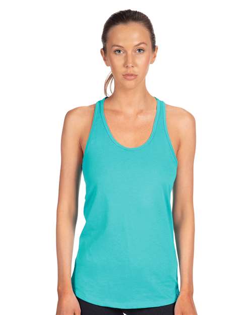 Next Level 1533 Women's Ideal Racerback Tank - Tahiti Blue - model front