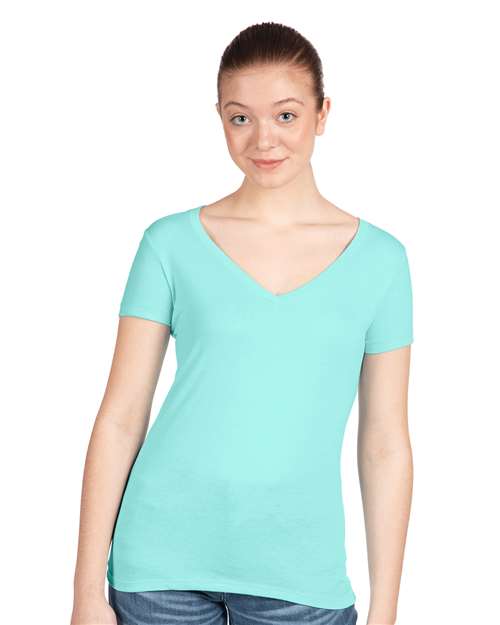 Next Level 1540 Women's Ideal V-Neck T-Shirt - Cancun - model front