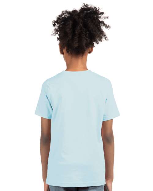 Next Level 3310 Youth Cotton T-Shirt - Light Blue - model back