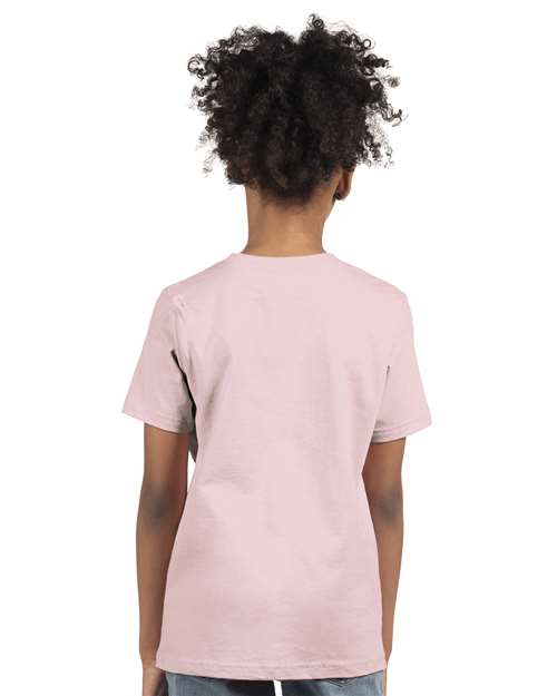 Next Level 3310 Youth Cotton T-Shirt - Light Pink - model back