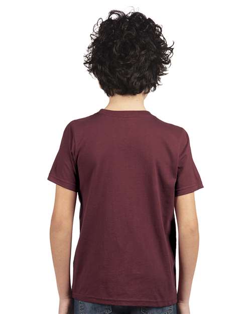 Next Level 3310 Youth Cotton T-Shirt - Maroon - model back