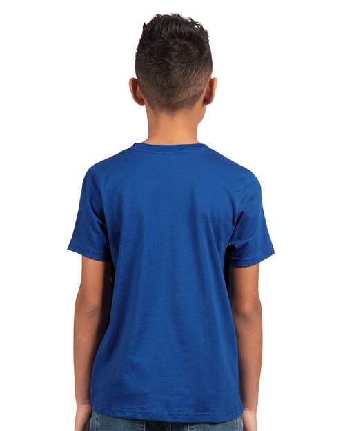 Next Level 3310 Youth Cotton T-Shirt - Royal - model back