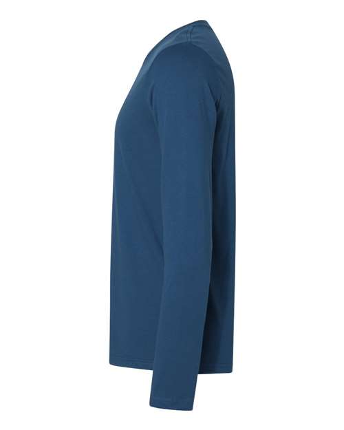 Next Level 3601 Unisex Cotton Long Sleeve T-Shirt - Cool Blue - side