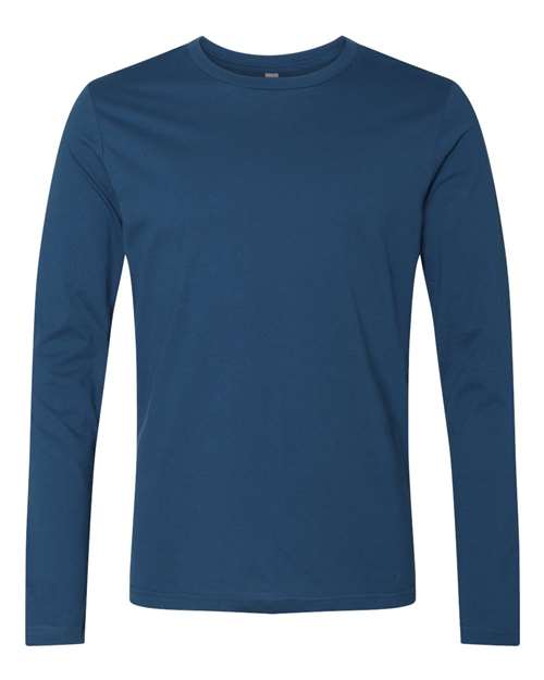Next Level 3601 Unisex Cotton Long Sleeve T-Shirt - Cool Blue - front