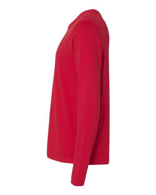 Next Level 3601 Unisex Cotton Long Sleeve T-Shirt - Red - side