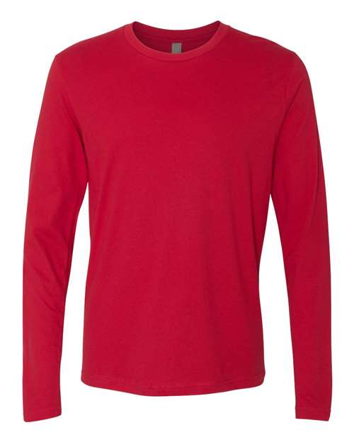 Next Level 3601 Unisex Cotton Long Sleeve T-Shirt - Red - front