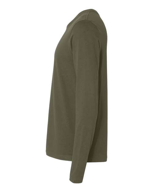 Next Level 3601 Unisex Cotton Long Sleeve T-Shirt - Military Green - side
