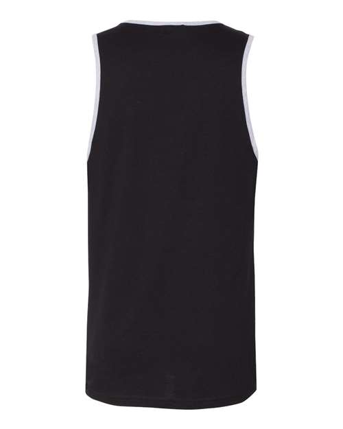 Next Level 3633 Men's Cotton Muscle Tank - Black/ Heather Grey - back
