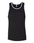 Next Level 3633 Men's Cotton Muscle Tank - Black/ Heather Grey - front