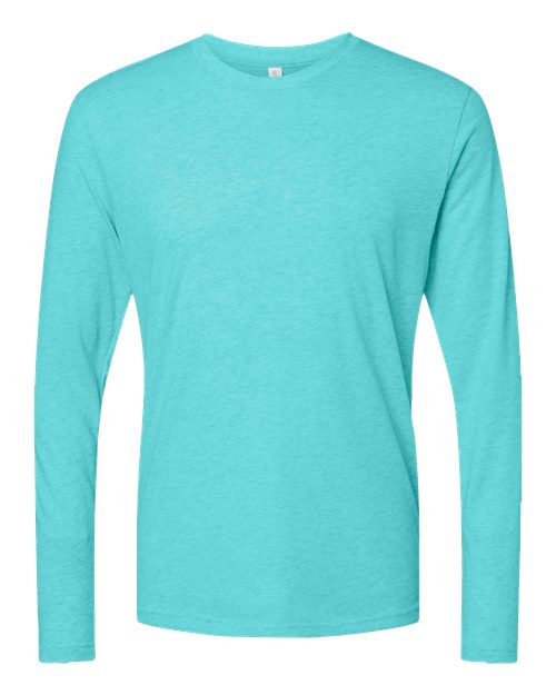 Next Level 6071 Men's Triblend Long Sleeve T-Shirt - Tahiti Blue - front