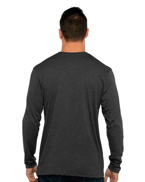 Next Level 6071 Men's Triblend Long Sleeve T-Shirt - Vintage Black - model back