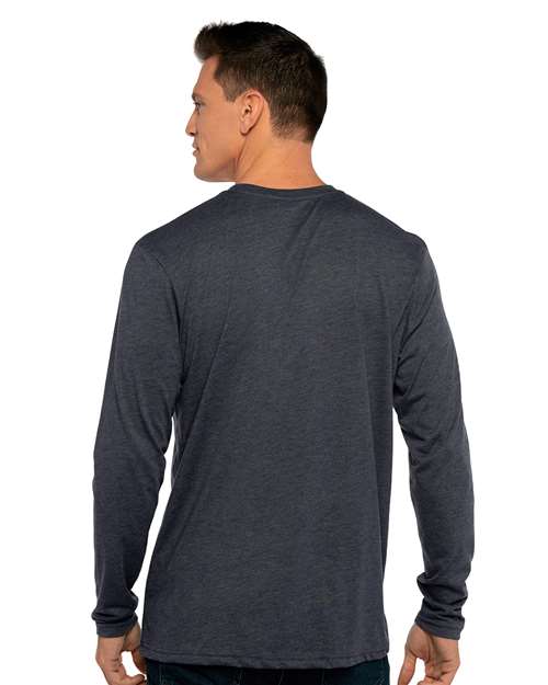 Next Level 6071 Men's Triblend Long Sleeve T-Shirt - Vintage Navy - model back