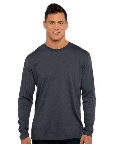 Next Level 6071 Men's Triblend Long Sleeve T-Shirt - Vintage Navy - model front