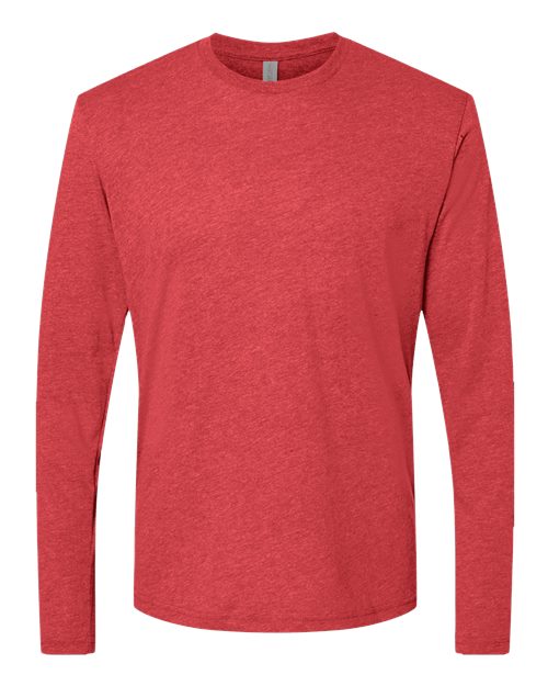 Next Level 6071 Men's Triblend Long Sleeve T-Shirt - Vintage Red - front