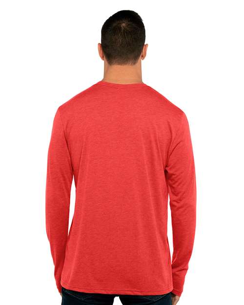 Next Level 6071 Men's Triblend Long Sleeve T-Shirt - Vintage Red - model back