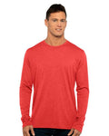 Next Level 6071 Men's Triblend Long Sleeve T-Shirt - Vintage Red - model front