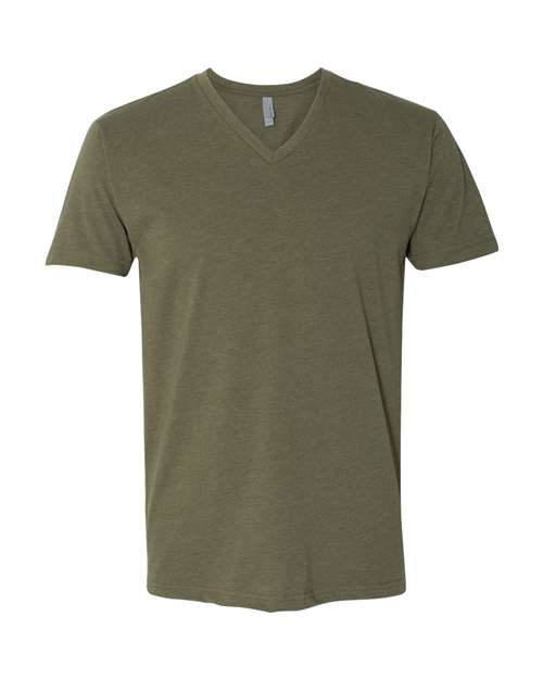 Next Level 6240 Men's CVC V-Neck T-Shirt - Military Green - front