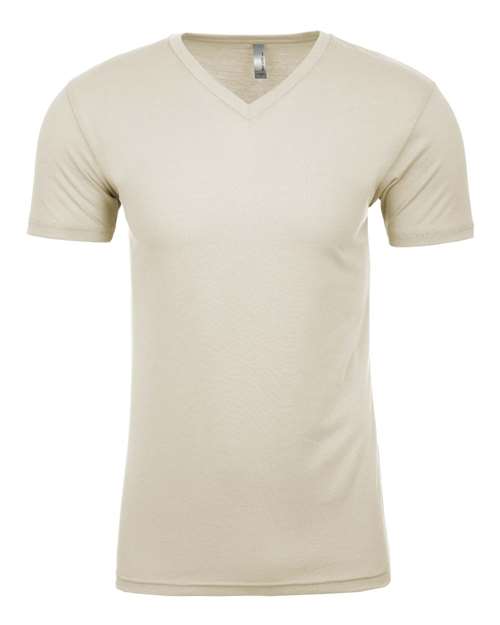 Next Level 6440 Men's Sueded V-Neck T-Shirt - Natural - front