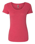 Next Level 6730 Women’s Triblend Scoop Neck T-Shirt - Vintage Shocking Pink - front