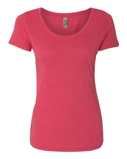 Next Level 6730 Women’s Triblend Scoop Neck T-Shirt - Vintage Shocking Pink - front