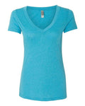 Next Level 6740 Women’s Triblend Deep V-Neck T-Shirt - Vintage Turquoise - front