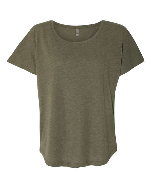 Next Level 6760 Women’s Triblend Dolman T-Shirt - Military Green - front