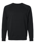Next Level 9000 Unisex Laguna Raglan Crewneck Sweatshirt - Black - front